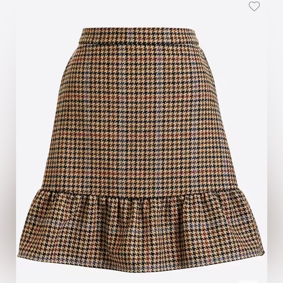 J. Crew Dresses & Skirts - EUC JCrew Mercantile Houndstooth flounce mini skirt Preppy Wool Blend Small 6